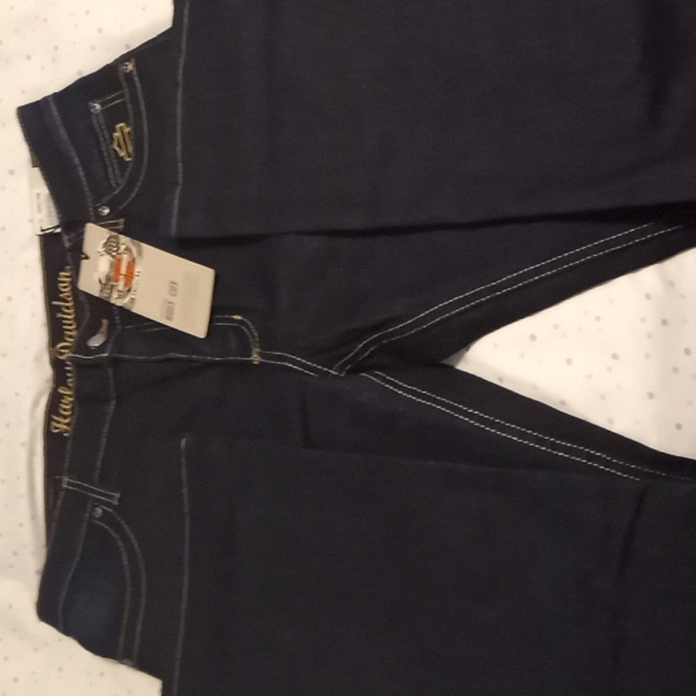 Harley-Davidson Embelished Stretch Mid Rise Bootcut Jeans Size 6R (NWT)